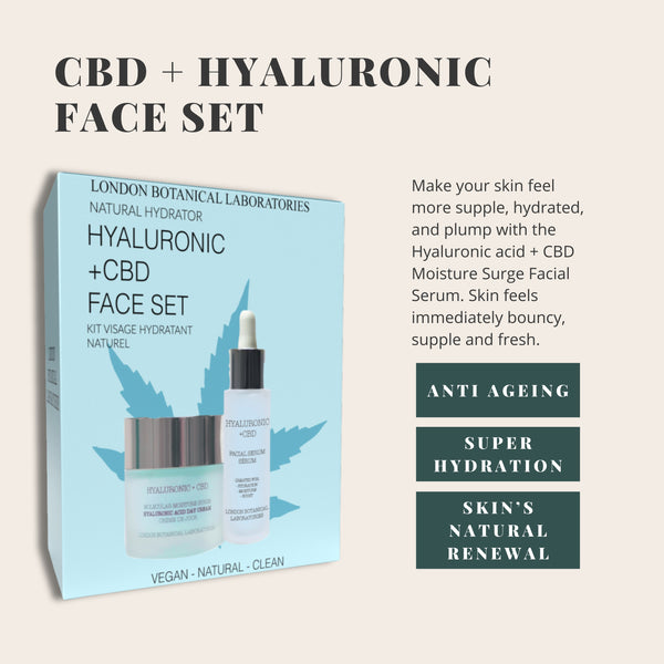 CBD + Hyaluronic face Set (Moisturiser + Serum)