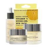 Vitamin c + CBD | The Pro-Glow Fresh Vit C Day Cream 50ml + Vitamin C + CBD Serum 30ml + Vitamin C + CBD Eye Cream 15ml + Vitamin C Hydro-Gel Eye Pads X 3